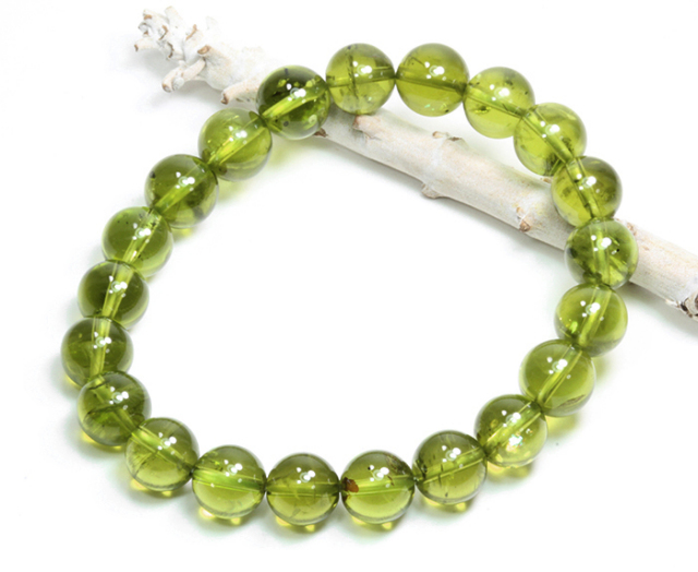 特価!鑑別書付き!ペリドットAAA 'の8.7～9.1mmブレスレット No.993/8