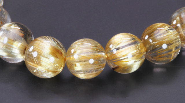 限定!タイチン キャッツ ゴールドルチルAAA+の10.2～10.9mmブレスレット