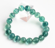 限定!ブルーグリーンフローライトの約12mmブレスレット　[No.4]