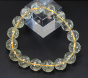 【鑑別書付】入手困難!天然無処理!リビアングラスAAAの13.5mmブレスレット   /EG 【天然石・パワーストーン】