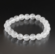 限定!証明書付き☆モンドクオーツの9~10mmブレスレット  ハーフミルキータイプ　  【6】　　　