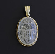 【伊勢】リビアングラスのスカラベK18Gペンダント　　【天然石・パワーストーン】　ise6