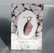 限定!H&E社☆ピンクペタライトのペンダント　No,2　　約25×10mm