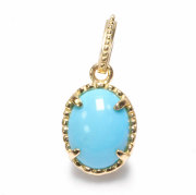 限定!当店オリジナル☆日本製☆スリーピングビューティー産ターコイズのK18G製ペンダント　/EG/12【パワーストーン・天然石】