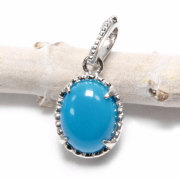 限定!当店オリジナル☆日本製☆スリーピングビューティー産ターコイズのシルバー925製ペンダント　/EG/12【パワーストーン・天然石】