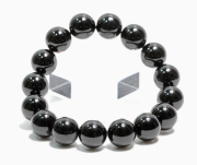 限定！お守りに黒水晶（モリオン）の12ｍｍブレスレット  /SEO【天然石・パワーストーン】