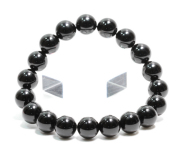 限定！お守りに黒水晶（モリオン）の10ｍｍブレスレット     /SEO【天然石・パワーストーン】