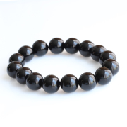 【浄化済み】鑑別書付き!天然黒水晶（モリオン）のSAランクブレスレット　12mm　　　ise23　rei