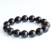 【浄化済み】鑑別書付き!天然黒水晶（モリオン）のSAランクブレスレット　14mm　　ise23　rei