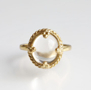 限定!証明書付き☆モンドクオーツ　18K（18金メッキ）シルバーリング   11号　 【11×9mm】　　　