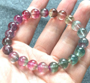 最高級!日本初☆グラデーションカラーのウォーターメロントルマリン（バイカラートルマリン）の8.2～8.5mmブレスレット　　　/10月【パワーストーン・天然石】