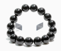 限定！お守りに黒水晶（モリオン）の12ｍｍブレスレット  /SEO【天然石・パワーストーン】
