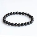 【浄化済み】鑑別書付き!天然黒水晶（モリオン）のSAランクブレスレット【カット】　8mm　     susa2 rei2 sale