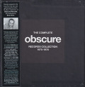 V.A.(BRIAN ENO,GAVIN BRYARS,JOHN CAGE,MICHAEL NYMAN,etc)/Complete Obscure Records Collection 1975-1978(10CD Box) (イーノ,etc)