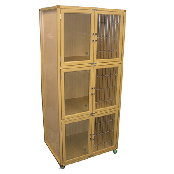 ＜業務用犬舎＞　ペットマンション三段タイプＨＭ－８００Ｇ　オール木目