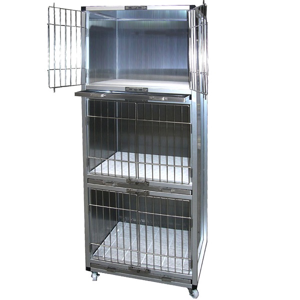 ＜業務用犬舎＞　ステンレス製ペットマンション三段タイプＳＰ－６００