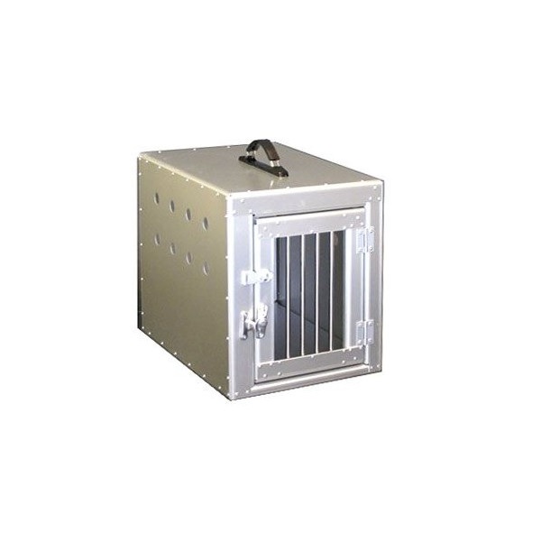 ＜ペットケージ＞　アルミ製輸送用犬舎　ＮＯ．２　（400mm×500mm×Ｈ330mm）　送料-<Ｂ>