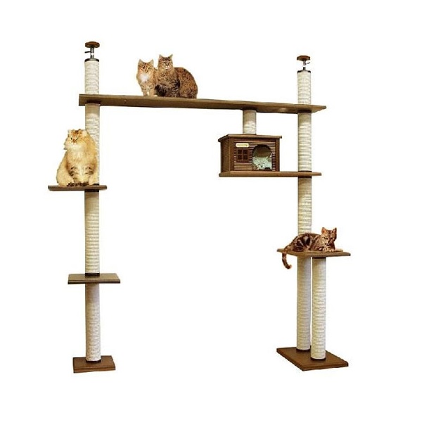 【大型キャットタワー】ブリッジタワーＡ－ＤＸ　[天井高2300mm～2500mmHまで対応]　代引き不可商品【大好評】】【長年使用可能】【頑丈】【プロ仕様】【ブリーダー推奨キャットタワー】