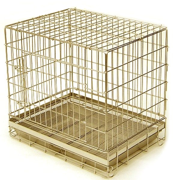 ＜ペットケージ＞　ハチコウケージ　ステンレス製　Ｌ－ＳＯＰ　長面扉　（W780×Ｄ550×Ｈ680mm）　送料-<Ｂ>