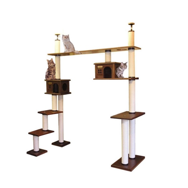 【大型キャットタワー】階段ブリッジタワーＷＡ－ＤＸ　[天井高2300mm～2500mmHまで対応]　代引き不可商品【大好評】】【長年使用可能】【頑丈】【プロ仕様】【ブリーダー推奨キャットタワー】