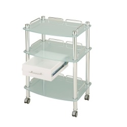 【代引き不可商品】【サロン必須アイテム】ワイドガラスワゴン　Ｃ－２４７【プロユース】【人気】【多機能】