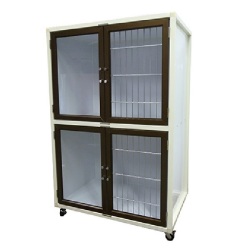 ＜業務用犬舎＞　ペットマンション二段タイプHWＤＢ－８００Ｇ－２　ダークブラウン扉