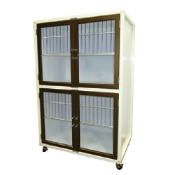 ＜業務用犬舎＞　ペットマンション二段タイプHWＤＢ－８００ＧＮ－２　ダークブラウン扉
