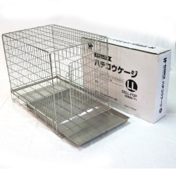 ＜ペットケージ＞　ハチコウケージ　ステンレス製　ＬＬ－ＦＯＰ　短面扉　（W640×Ｄ930×Ｈ760mm）　送料-<Ｂ>