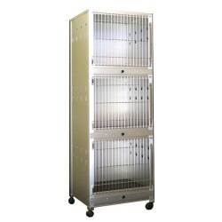 ＜新素材アルミ製業務用犬舎＞　ARM アルミ三段犬舎　送料－＜Ｃ＞