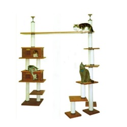 【大型キャットタワー】階段ブリッジタワーＷハウス－ＤＸ　[天井高2300mm～2500mmHまで対応]　代引き不可商品【大好評】】【長年使用可能】【頑丈】【プロ仕様】【ブリーダー推奨キャットタワー】