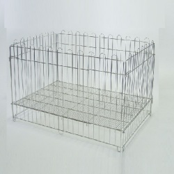 【業務用ペットサークル】ステンレスサークル　ドア・フロア付セット　９１０　連結式　（910mm×610mm×H610mm）【ドッグショー用に最適】【注目商品】