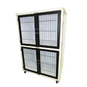 ＜業務用犬舎＞　ペットマンション二段タイプHWB－８００Ｎ－２　ブラック扉