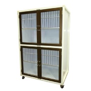 ＜業務用犬舎＞　ペットマンション二段タイプHWＤＢ－８００ＧＮ－２　ダークブラウン扉