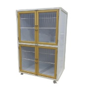＜業務用犬舎＞　ペットマンション二段タイプHWM－８００ＧＮ－２　木目調扉