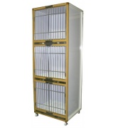 ＜業務用犬舎＞　ペットマンション三段タイプＳＰ－６００　木目調