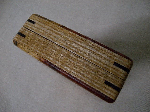 銘木毛鈎箱（薄型） HANDCRAFT NATURAL WOOD FLY BOX 樹種：花梨