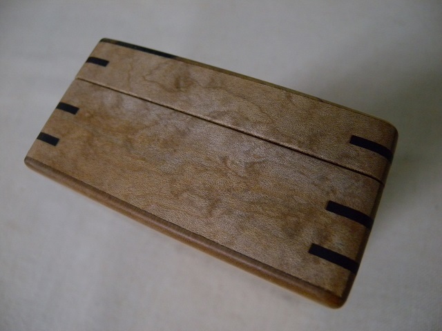 銘木毛鈎箱 HANDCRAFT NATURAL WOOD FLY BOX 樹種：黒柿×メープル