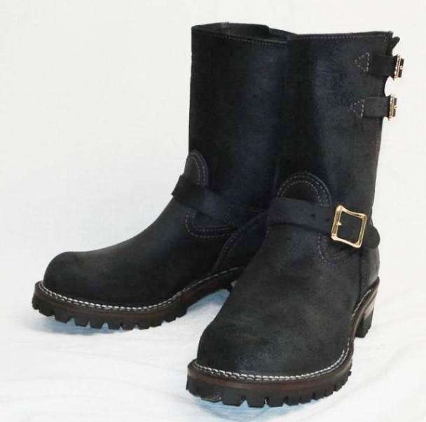 Wescoウエスコ　正規ディーラー Boss ボス Black Roughout黒裏革,9height,#100 sole,2straps,エンジニアブーツ