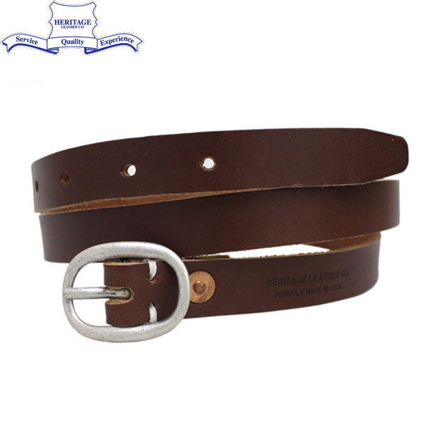 正規取扱店 HERITAGE LEATHER CO.(ヘリテージレザー) NO.7932 0.75"Leather Belt (0.75インチ レザーベルト) Brown HL044
