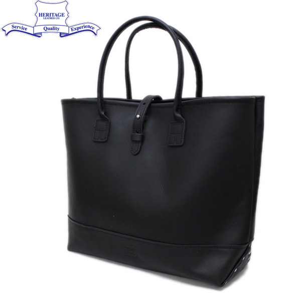 正規取扱店 HERITAGE LEATHER CO.(ヘリテージレザー) NO.7955ST Mocassin Leather Tote Bag(レザートートバッグ) Black/Black HL053