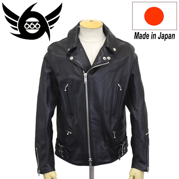 試着のみ 666 ライダースジャケット LJM-1L サイドベルト 36 ロング 正規取扱店 666 LEATHER WEAR LJM-1TFL タイトフィット U.K.