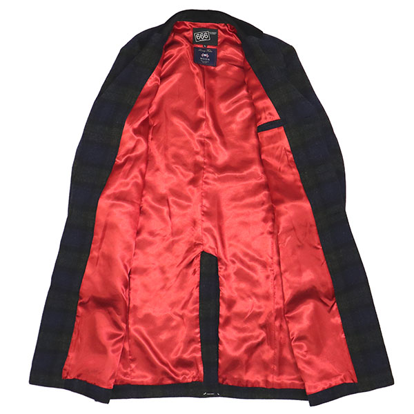 666 ORIGINAL SOJ0055 チェスターフィールドロングコート ネイビー