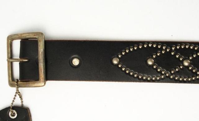 正規取扱HTC（Hollywood trading Company)  #551 PLAIN STUDS BELT(プレーンスタッズベルト) ブラックレザー×シルバースタッズ