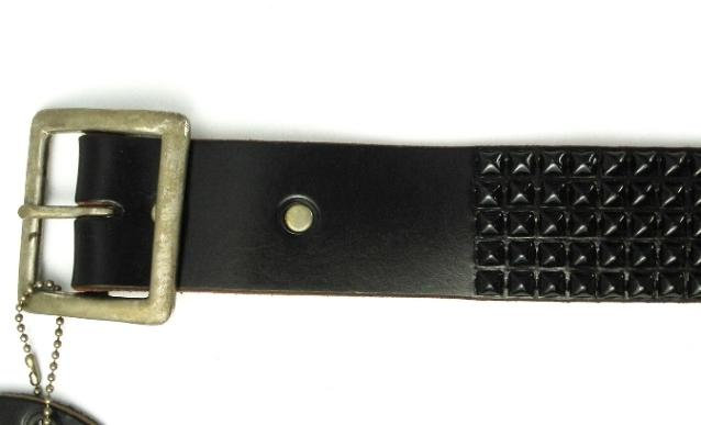 正規取扱HTC(Hollywood Trading Company)　#14　5 row Pyramid Black Studs Belt(5連ピラミッドブラックスタッズベルト)　ブラック