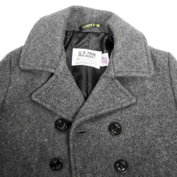 正規取扱 SCHOTT(ショット) US PEA COAT 24oz(USピーコート 24オンス) OX GRAY