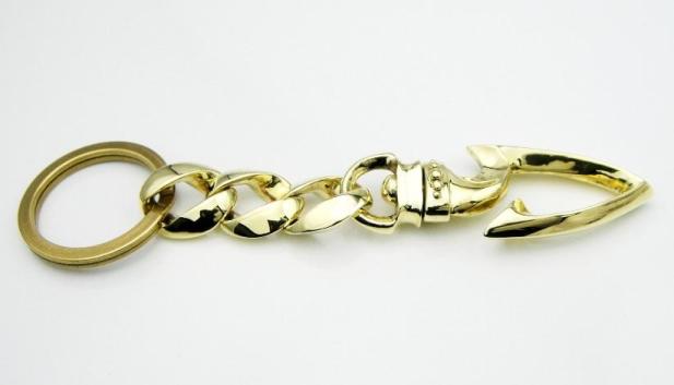 VASSER-VSKC003-SPEARGUN-KEYCHAIN-3LINKS-BRASS