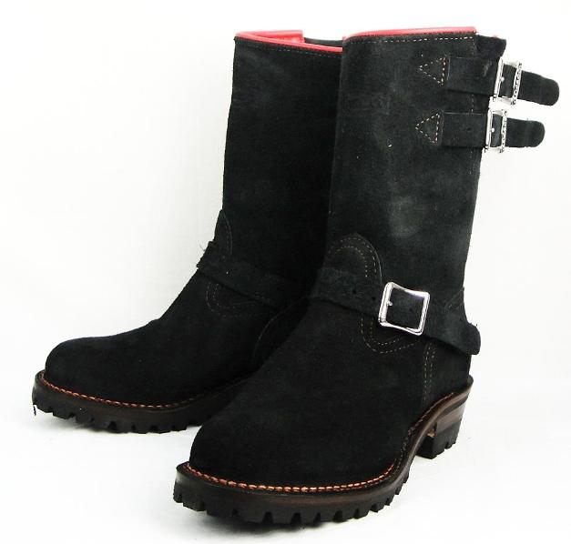 Wescoウエスコ　正規ディーラー Boss ボス Black Roughout黒裏革,10height,#100sole,Red Lining,2Top Long Straps