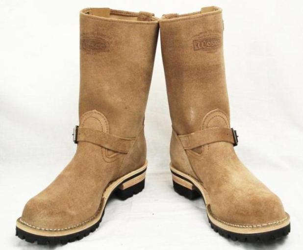 正規ディーラー Wescoウエスコ　 Boss ボス ベージュラフアウト　裏革,10height,#100 sole,Black Roller Buckle,BUbble Toe