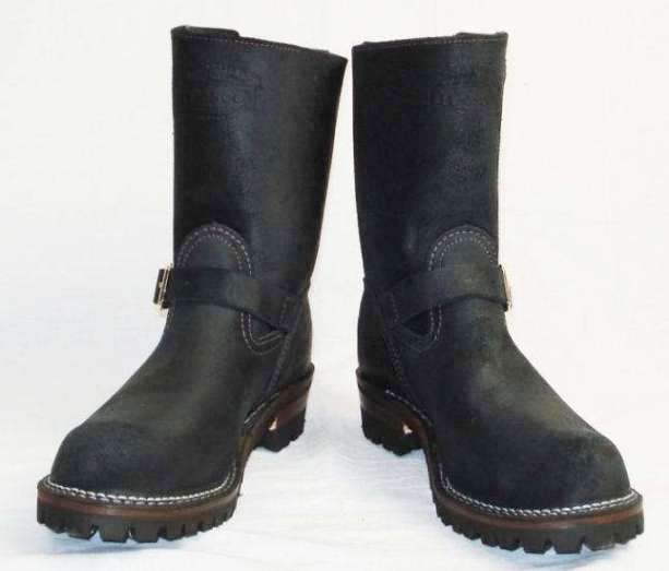Wescoウエスコ　正規ディーラー Boss ボス Black Roughout黒裏革,9height,#100 sole,2straps,エンジニアブーツ