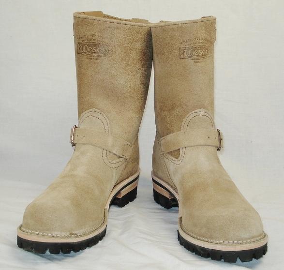 正規ディーラー Wescoウエスコ　 Boss ボス ベージュラフアウト　裏革,9height,#100 sole,エンジニアブーツ